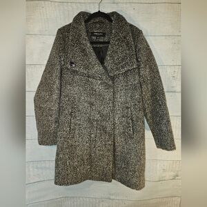 Kenneth Cole Women's Asymmetrical Textured Boucle  Wool Coat Size M